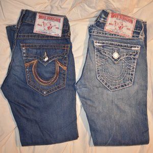 Mens True Religion Jeans Waist 29 inseam 34 left one available in photo only